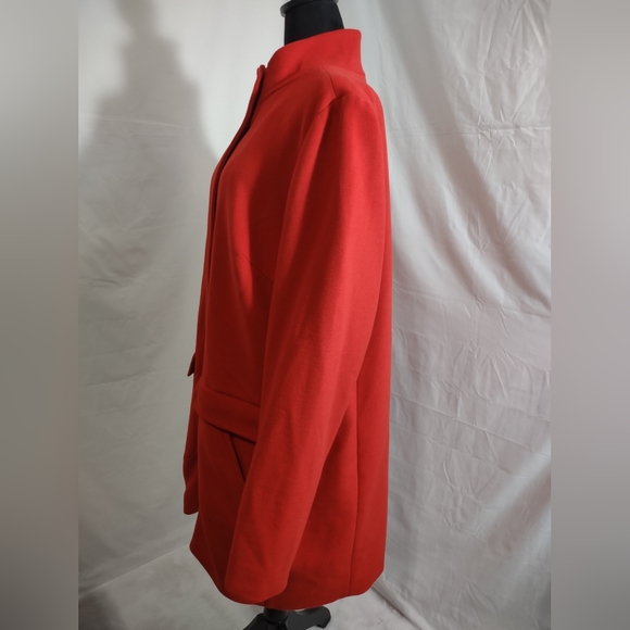 J. JILL Women's Perfect Red Cambridge Coat Size Large Tall - Picture 3 of 11